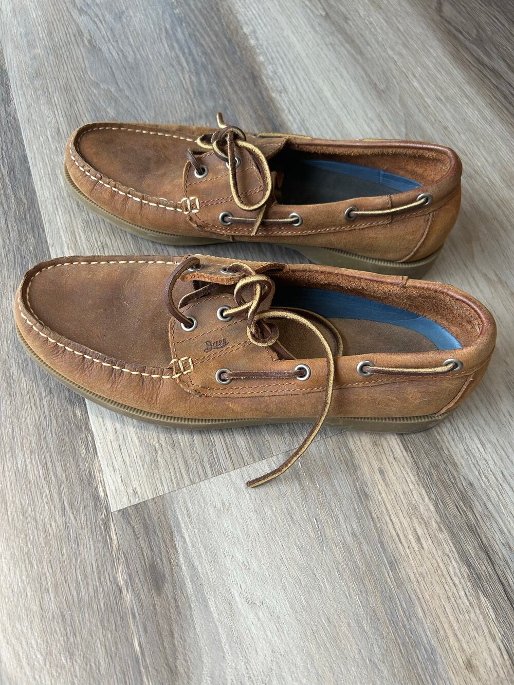 G.H. Bass Seafarer Men’s Leather Boat TanBrown ClassicDeck Shoes preppy nautical